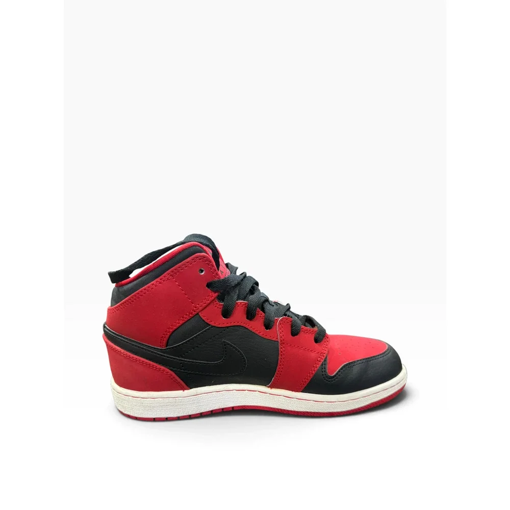 Air Jordan 1 Mid GS Youth 6Y Gym Red Black 554725-005 Worn Once